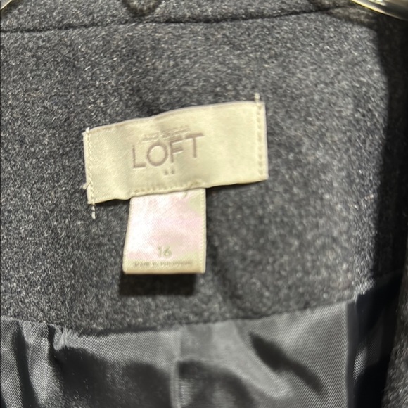 LOFT Dark Gray Classic Wool Blazer with Notched Lapel - Picture 2 of 3